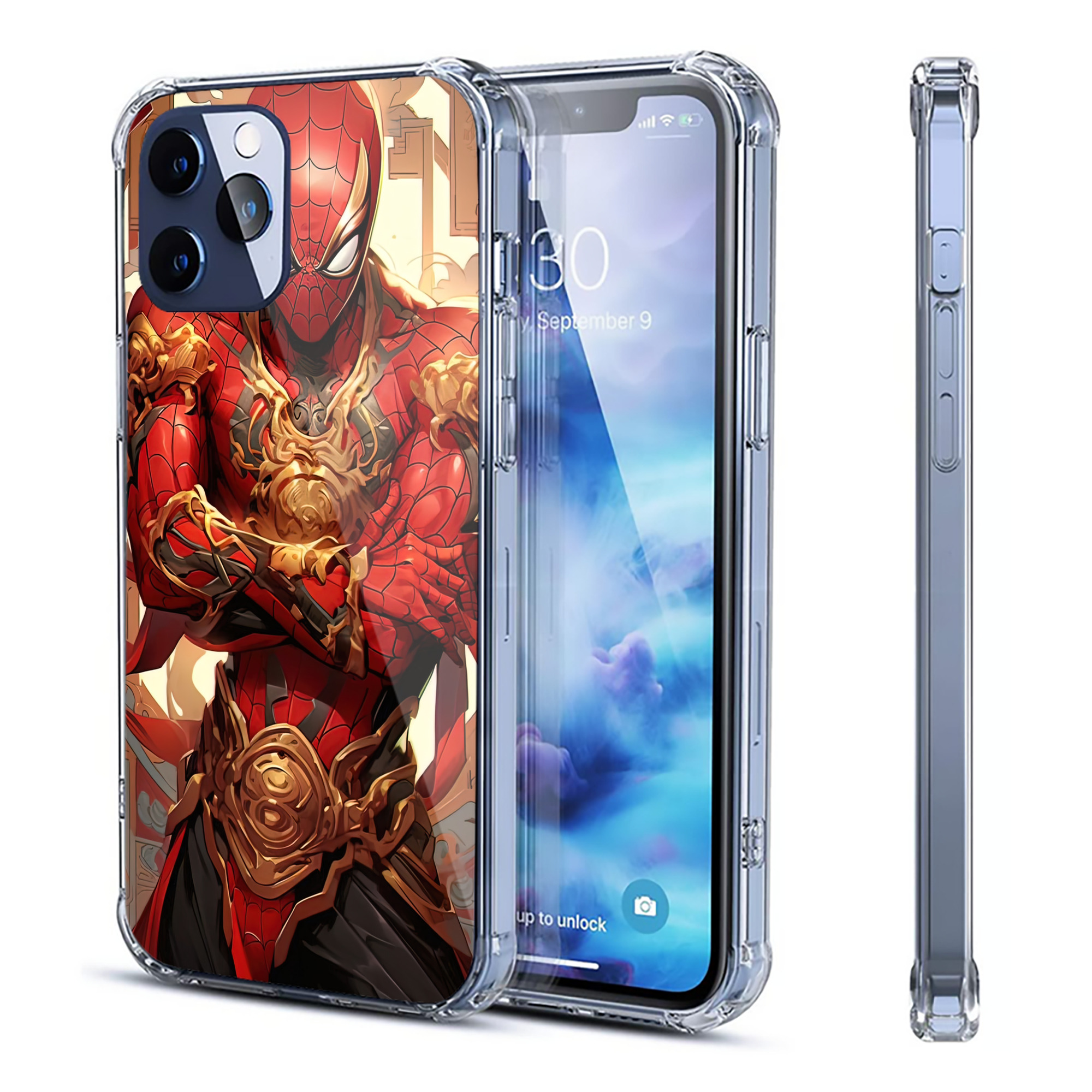 （画像用） Spider Man スパイダーマン 【iPhone 12シリーズ対応】透明スマホケース（クリアソフトケース）